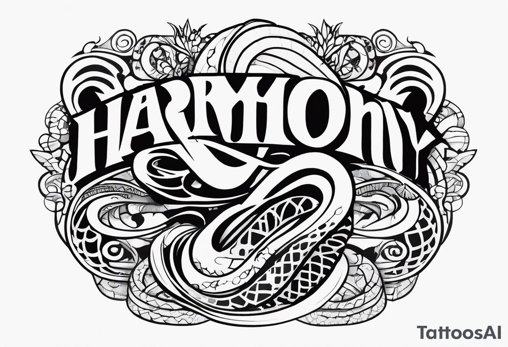 Python writing “Harmony” tattoo idea