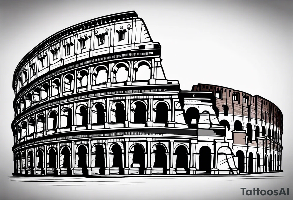 Rome colosseum small simple tattoo idea