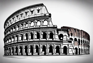 Rome colosseum small simple tattoo idea