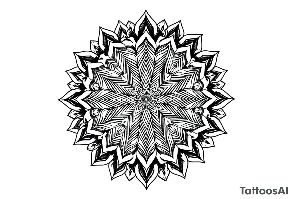 intricate mandala with sacred geometry and cosmic elements tattoo idea
