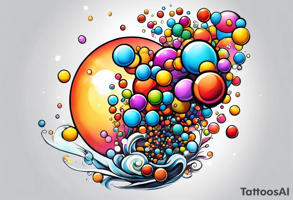 Big Bubbles floating up into the sky tattoo idea