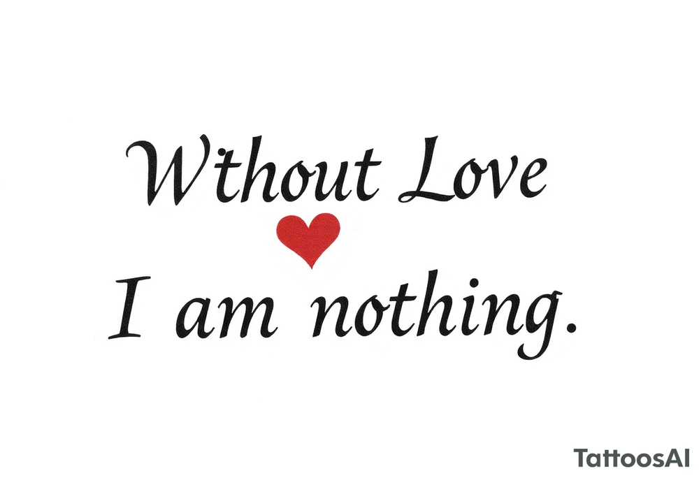 Without Love, I am nothing. tattoo idea