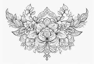 small ornate floral sternum tattoo tattoo idea
