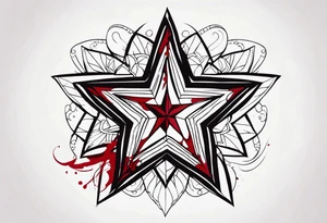 Star with blood tattoo idea