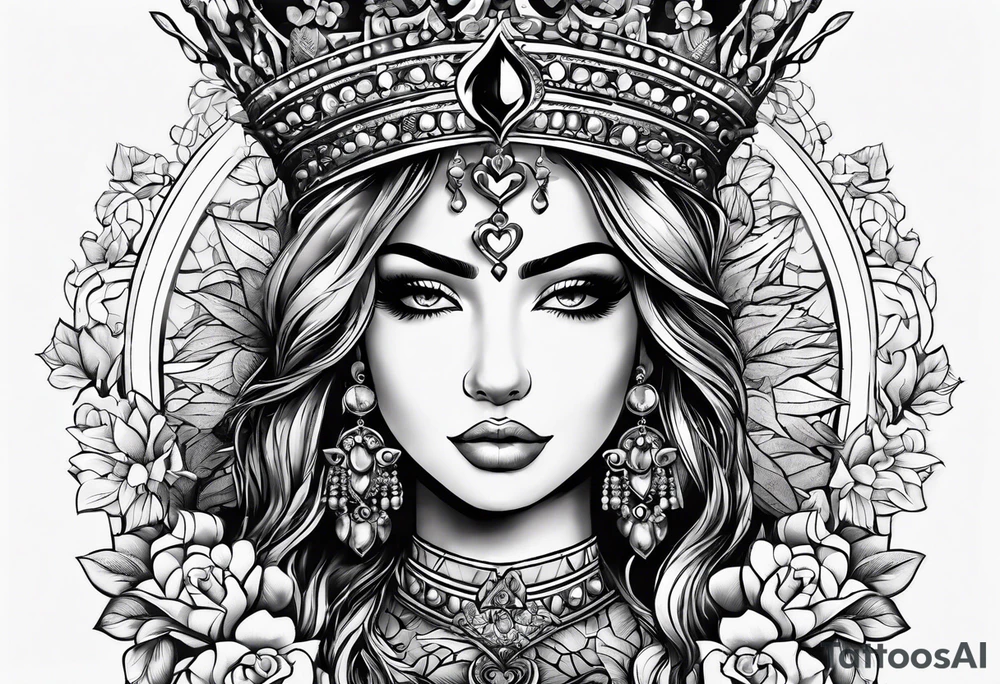 Corona de rey puesta en un corazón tattoo idea