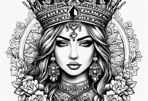Corona de rey puesta en un corazón tattoo idea