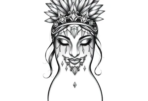 vagina and anus using a  pineapple with diamonds, magestic, crown, tattoo idea