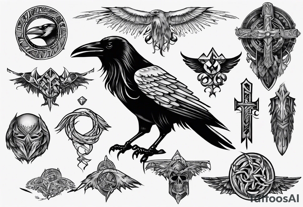 raven from the vikings era tattoo idea