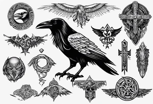 raven from the vikings era tattoo idea