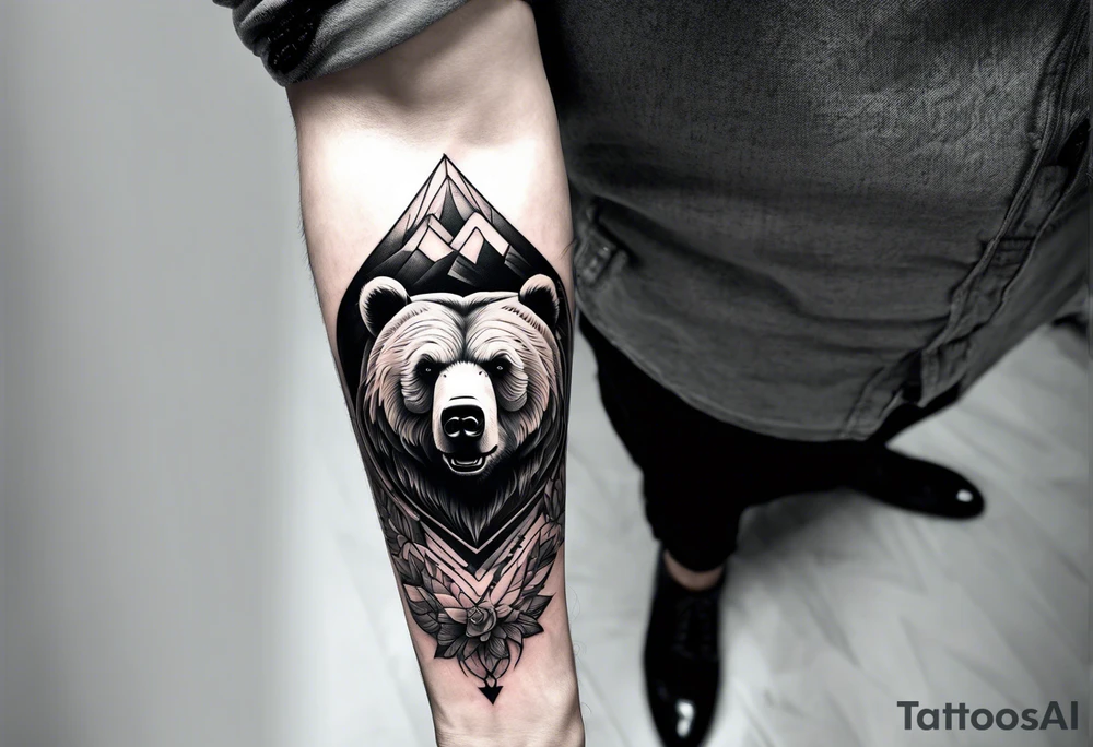 Bear on forearm tattoo idea