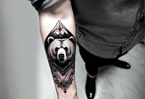 Bear on forearm tattoo idea