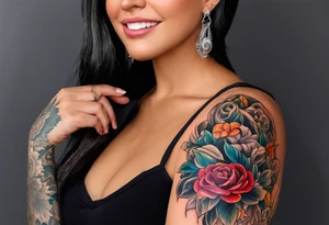 A sleeve inspired by Madrid, Porto, Washington DC, Porto Alegre, Crete, and Wisconsin tattoo idea