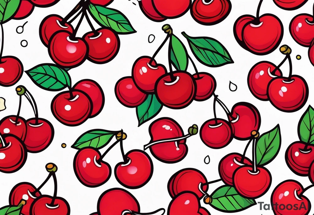 Cherries with candy tattoo idea