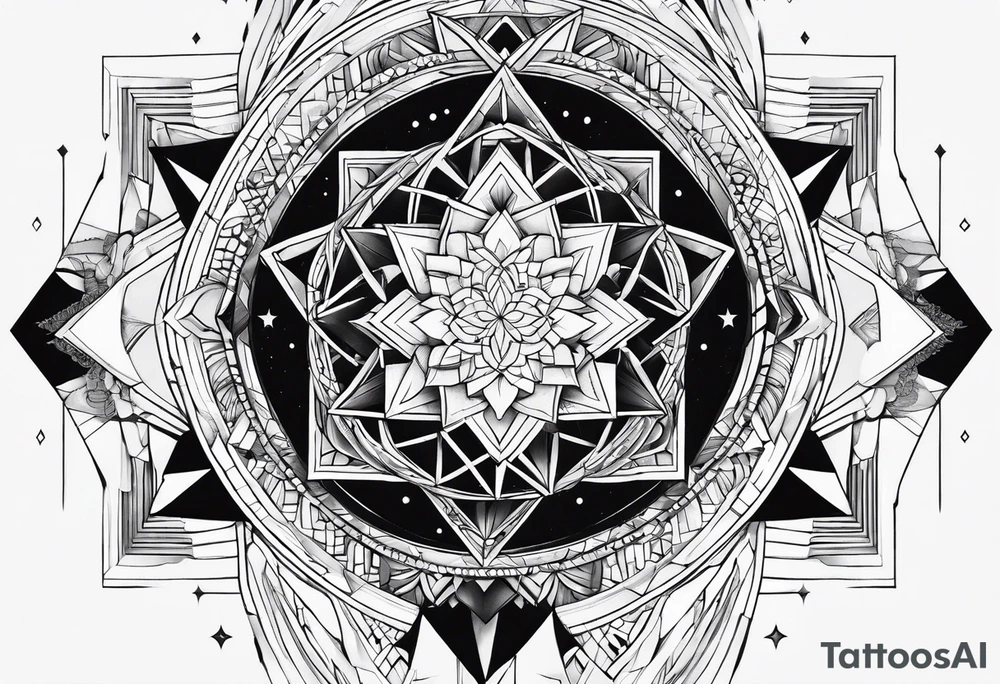 geometric universe tattoo idea