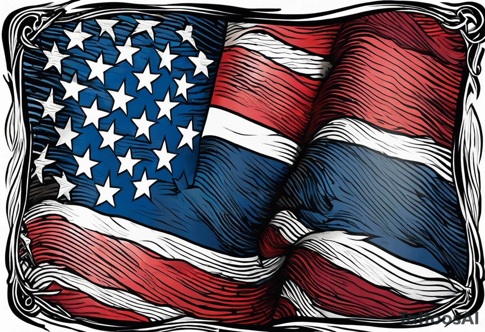U.S. Virgin Islands and Trinidad flags tattoo idea