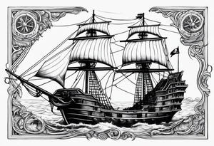 Pirate ship breaking in half tattoo idea