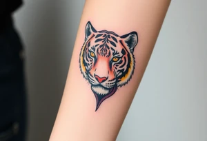 a full color cubist tiger tattoo tattoo idea