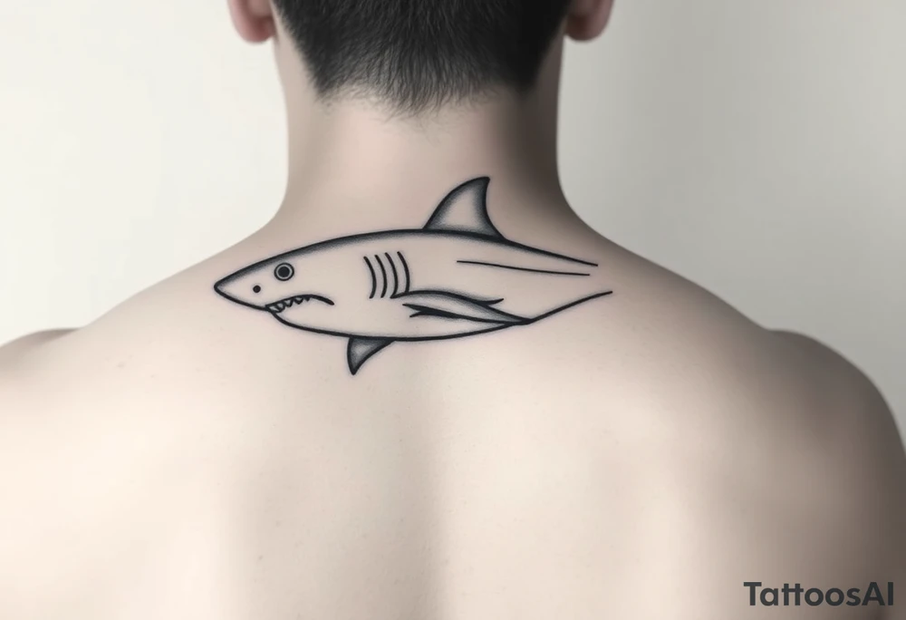 I have a shark silhouette on my tricep I want a feminine fine line half sleeve in black and white tattoo idea