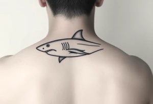 I have a shark silhouette on my tricep I want a feminine fine line half sleeve in black and white tattoo idea