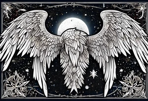 Constellation, Angel wing , animal  snow , cross tattoo idea