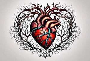 Heart with roots tattoo idea