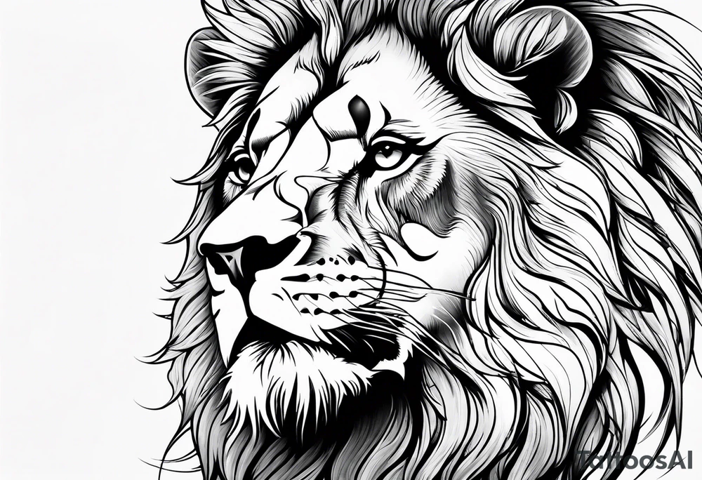 gothic lion tattoo idea
