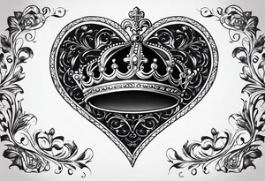 Corona de rey puesta en un corazón
Esqueletos pairaras y hadas tattoo idea