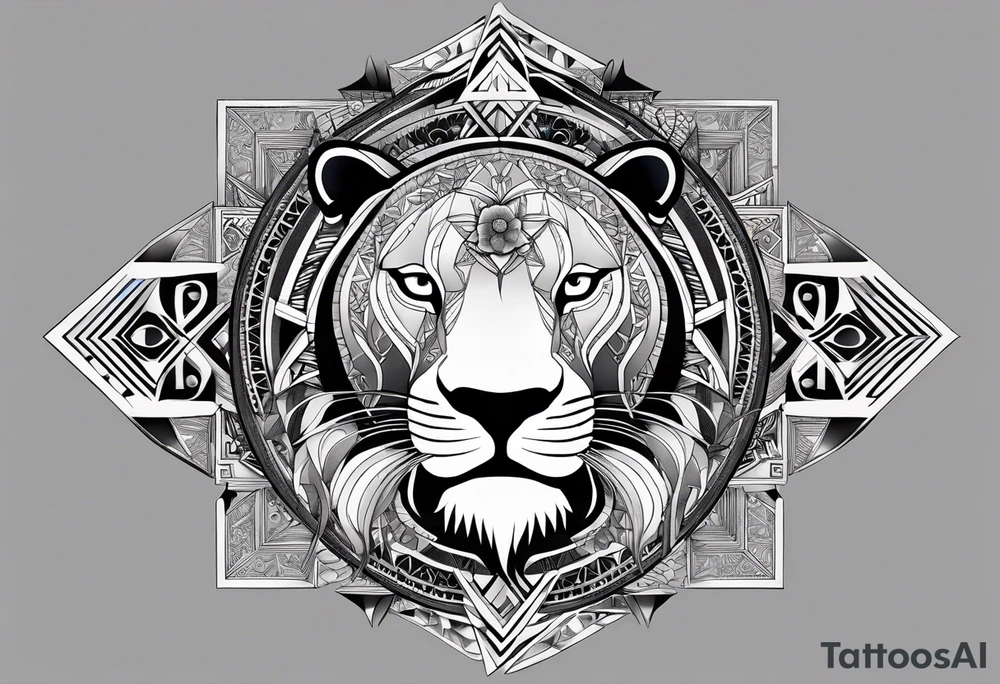 Very asymmetrical, +geometric pattern, with realistic full moon, with hippo face surround with lion fur,+tribal, +geometric, +inkart , +blackwork, +grey scale, + sketch
with wintersweet flower bud, +inkart touch, +for men, detailed , combined favourite , tattoo idea