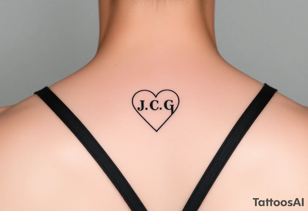 intials JCG heart tattoo idea