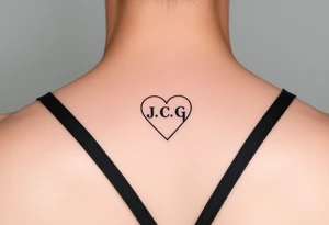 intials JCG heart tattoo idea