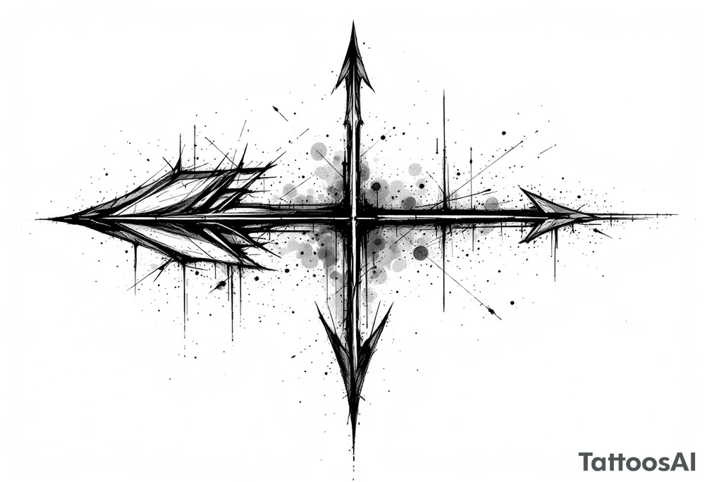 one  arrow  that look down tattoo idea