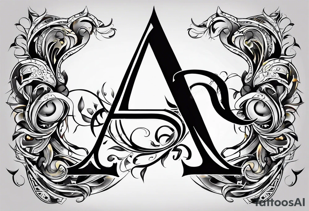 the letters A and R tattoo idea