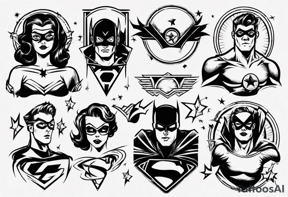 Young superhero tattoo idea