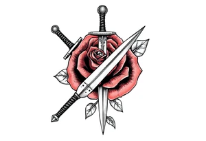 broken sword through a rose tattoo idea