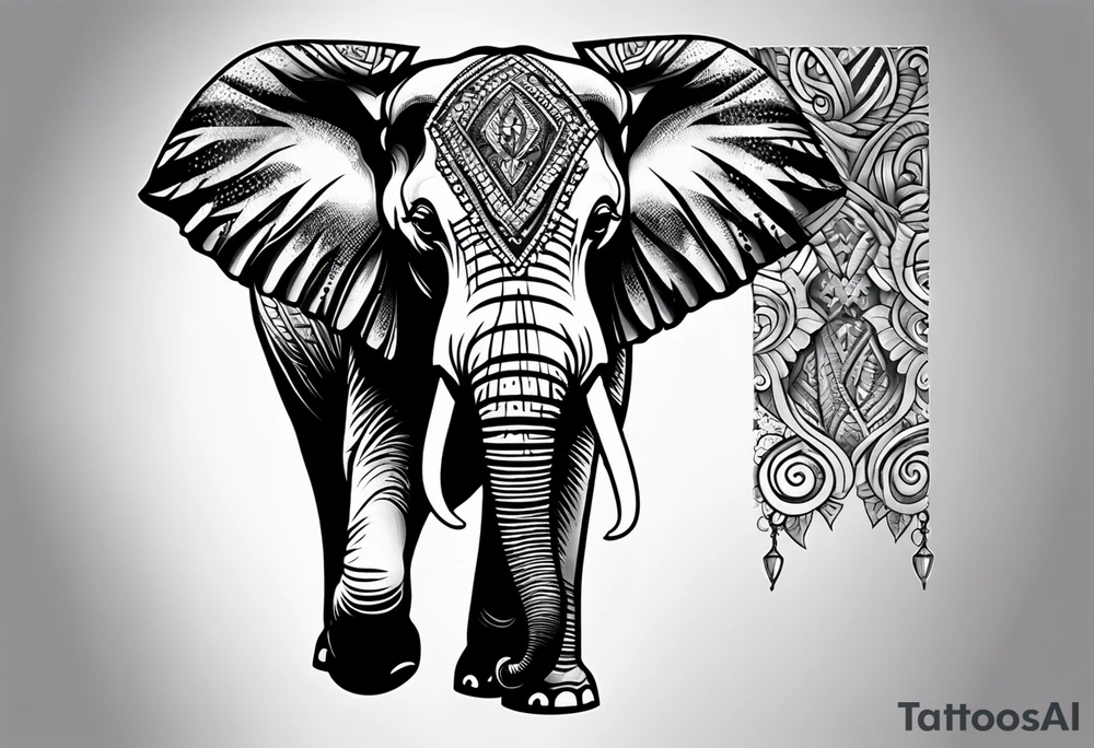 African elephant tattoo idea