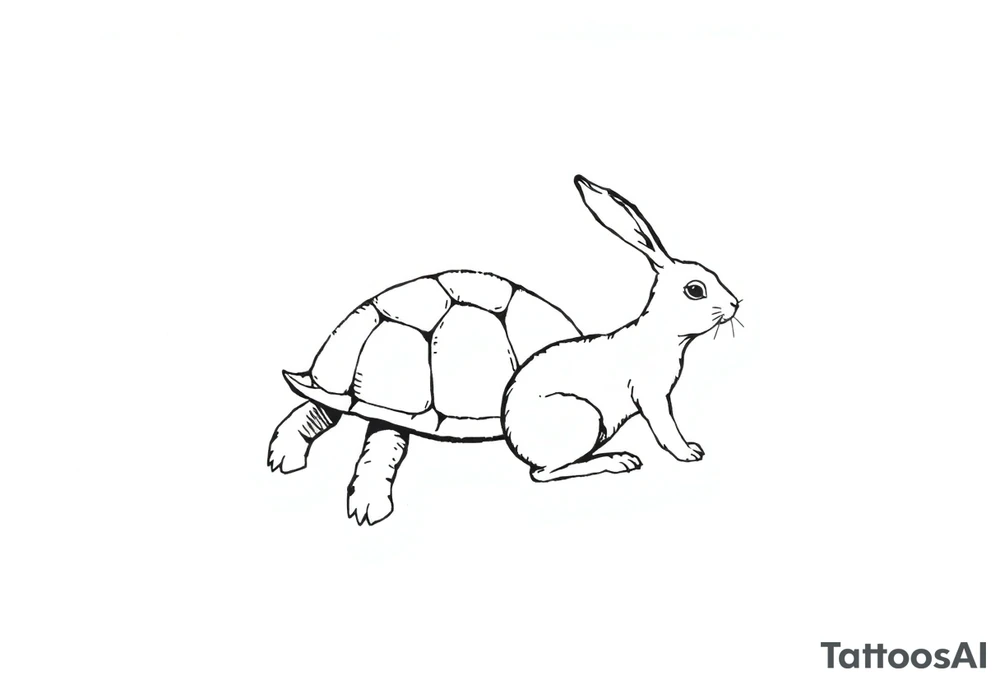 Tortoise and hare tattoo idea