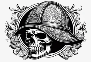 brandweerhelm met vuur en een halligan tool tattoo idea