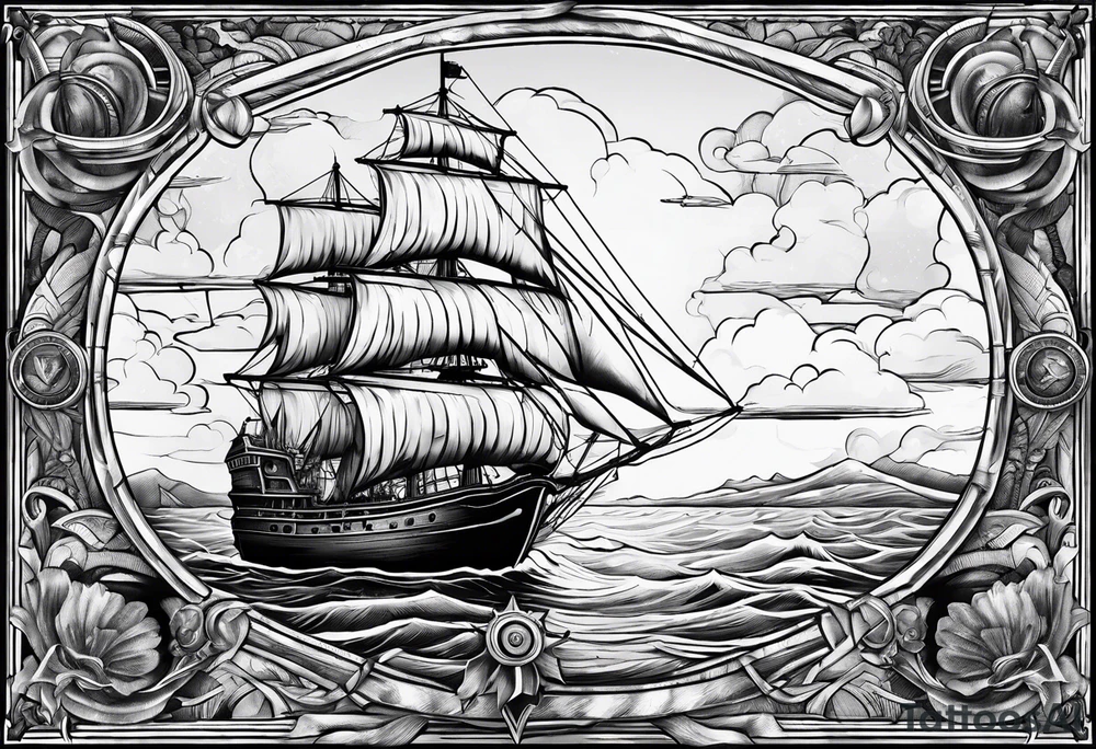 nautical map tattoo idea
