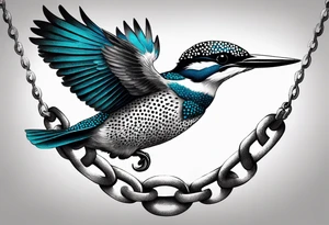 Kingfisher wrapped in chains tattoo idea