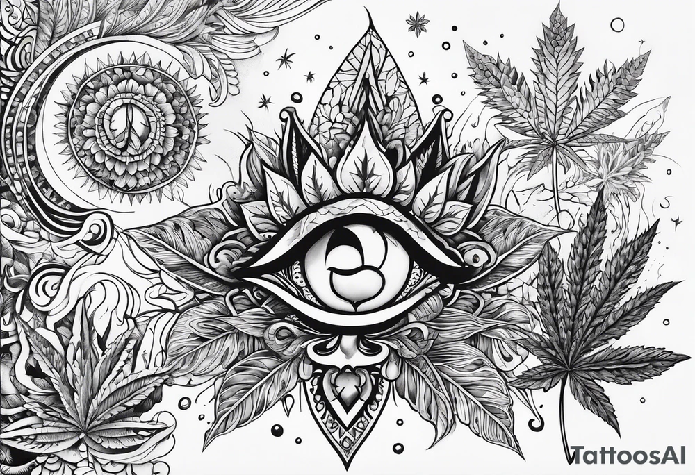 Marijuana and Psychedelic inspired tattoo tattoo idea