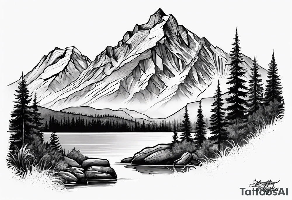 Pennsylvania mountains tattoo idea