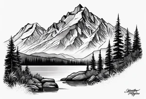 Pennsylvania mountains tattoo idea