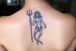 Neptune with trident tattoo idea