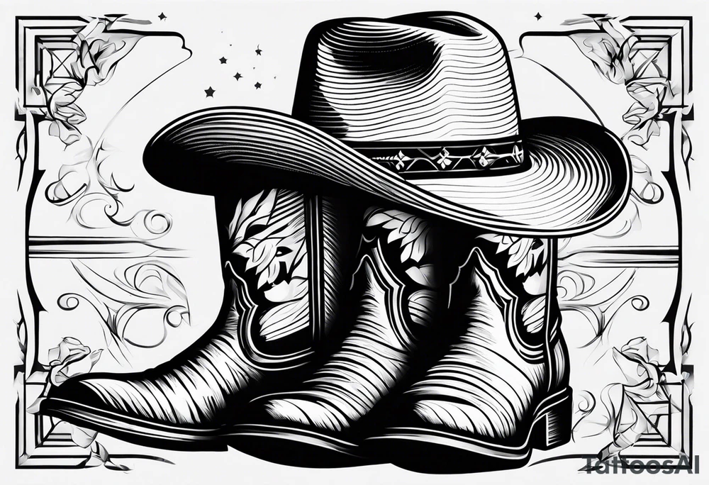 ADD the following three things: mens boots, womens flip flops and a cowboyhat. tattoo idea