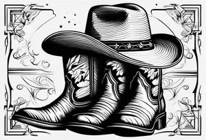 ADD the following three things: mens boots, womens flip flops and a cowboyhat. tattoo idea