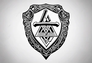 Valhalla shield sword axe valknut tattoo idea