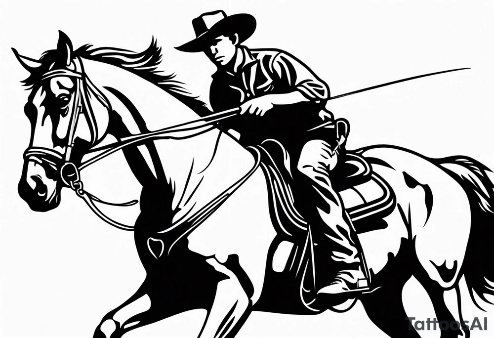 Cowboy riding off on a horse with shotgun tattoo idea