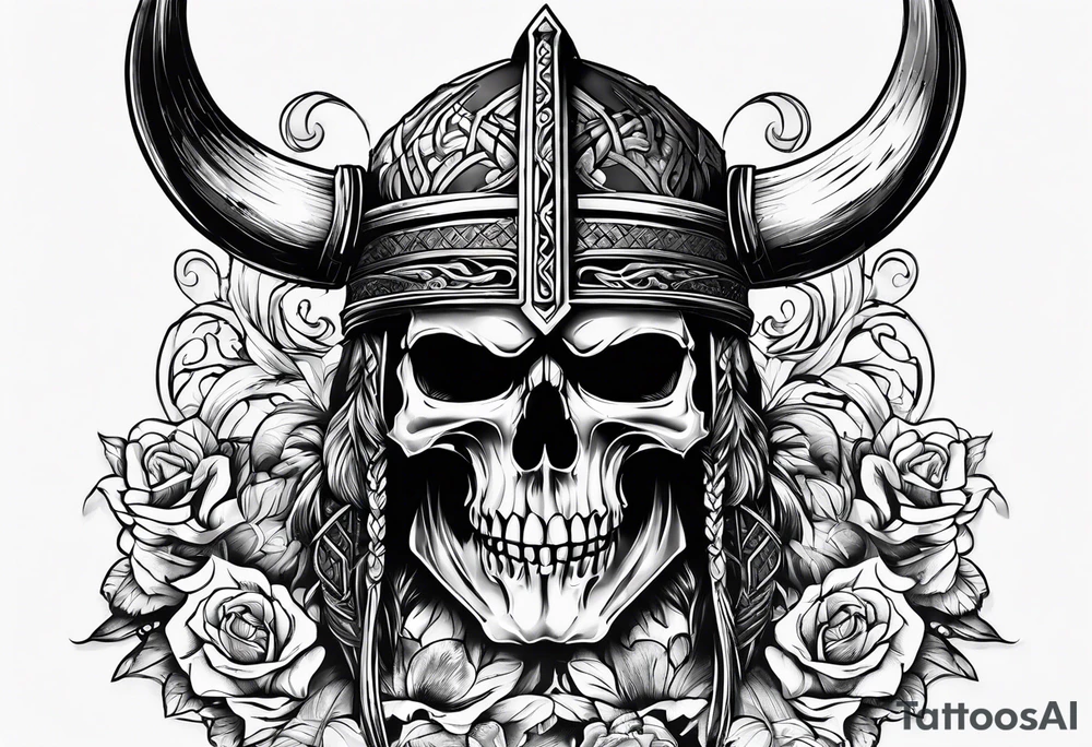Viking skull tattoo idea