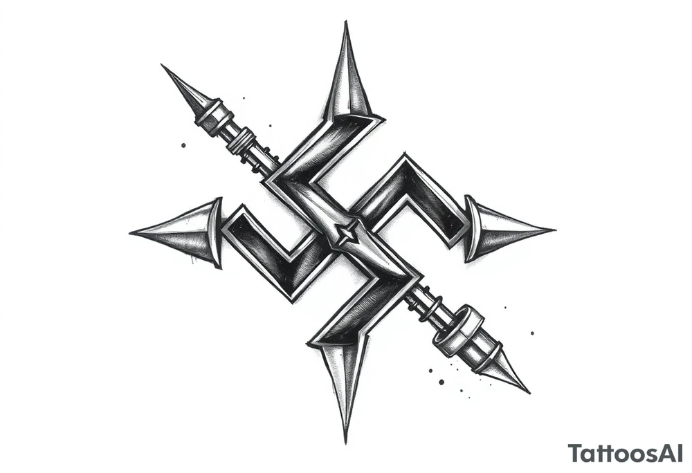 swastika tattoo with ss bolts tattoo idea
