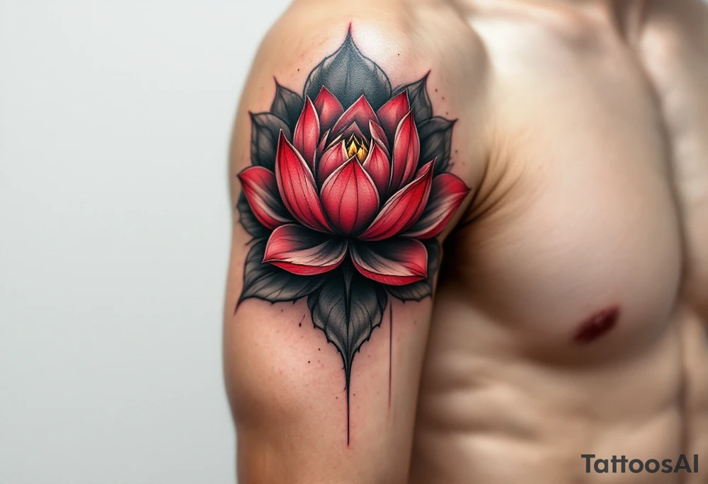 ideas with lotus (make red and black) tattoo idea